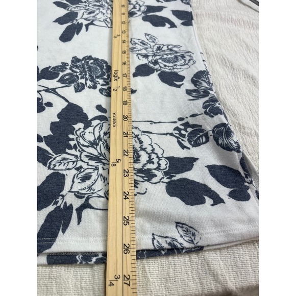 Alison Grace Women's L Floral Soft T Shirt Hoodie Pullover Peasant Beach Cottage - Picture 3 of 13